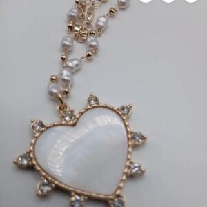 Park Lane Esme Gold and White Heart Necklace